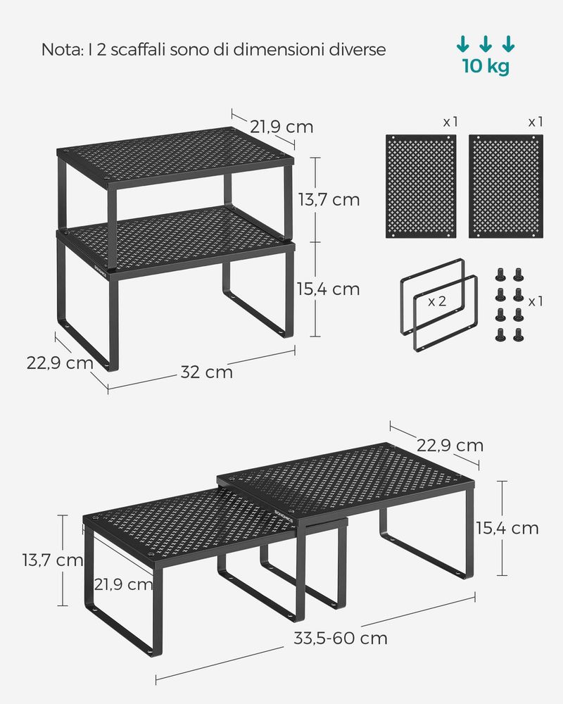 Zaxiva Porta Spezie per Cucina, Organizer Cucina in etallo, Porta