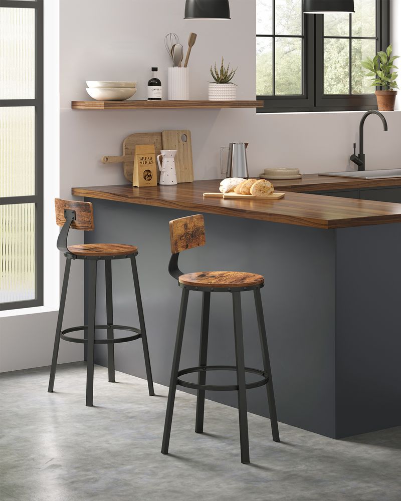 Sgabello Alto Con Schienale Set Di Sgabelli Da Bar Regolabili