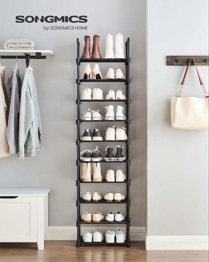 SONGMICS Scarpiera a 10 Livelli, Scaffale Portascarpe con Struttura