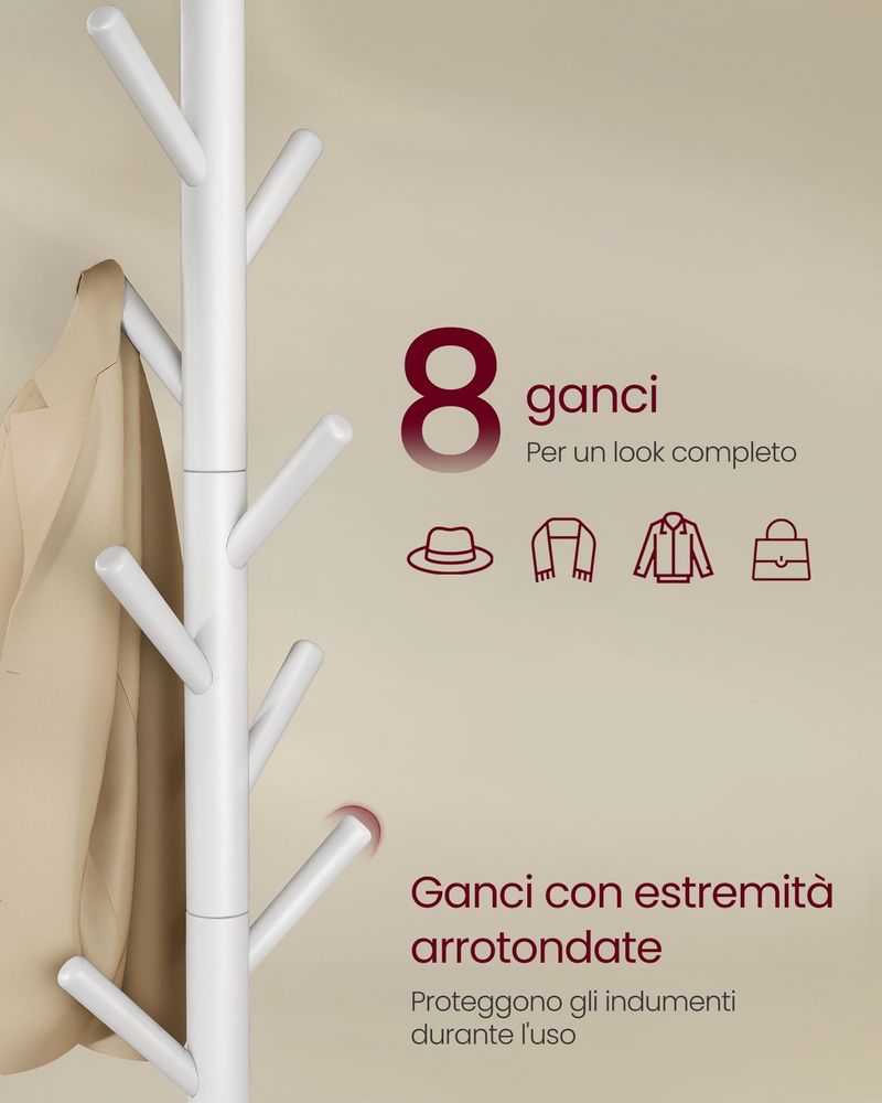 Appendiabiti da avvitare D/6 in legno wengé opaco 6 ganci L 23 x H 78 cm | Leroy Merlin