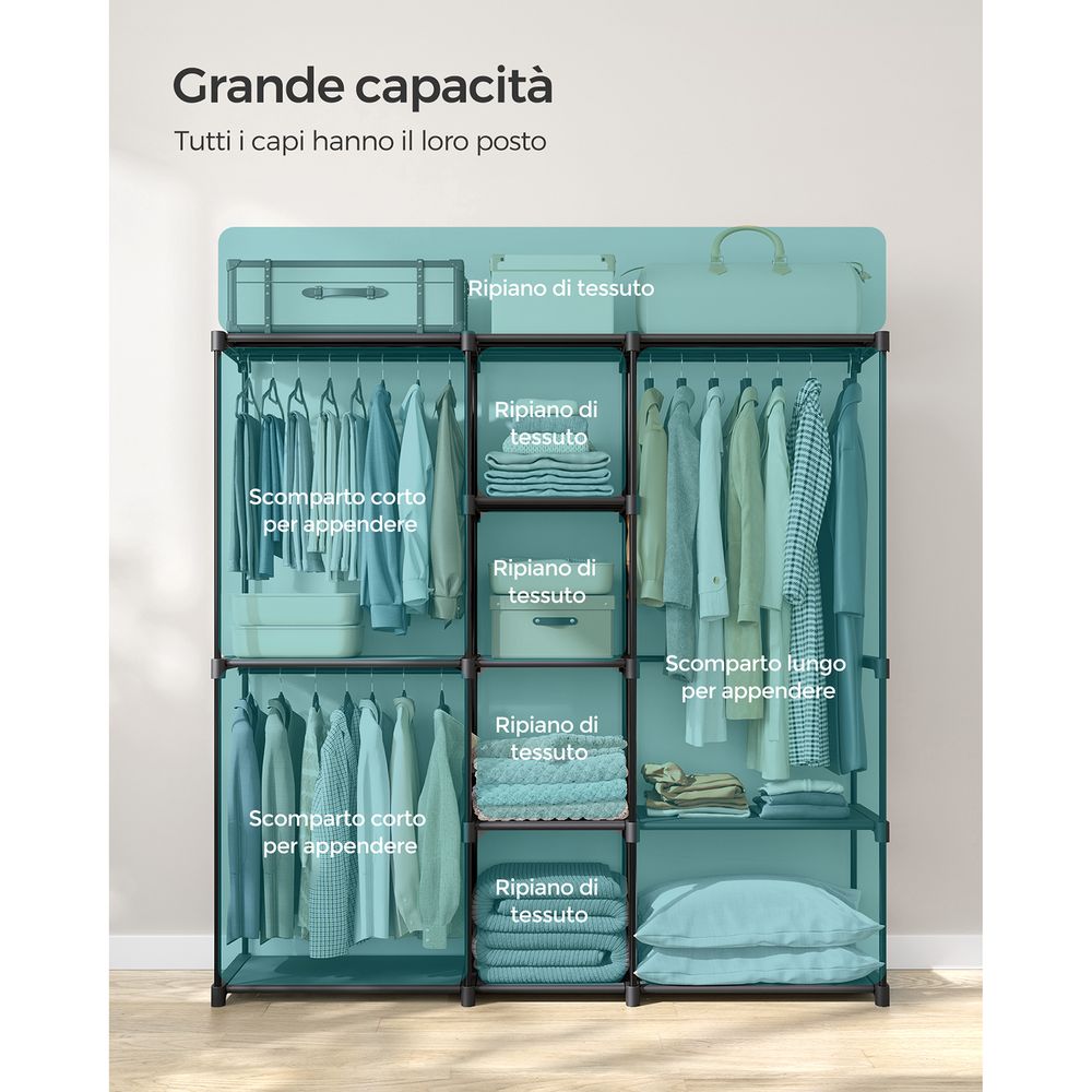 Redrubbit Scaffale Portaoggetti Espandibile In Metallo, Set Da 6, Per Armadio, Cucina, Frigorifero E Bagno, Nero, 34,9-58 Cm - 2