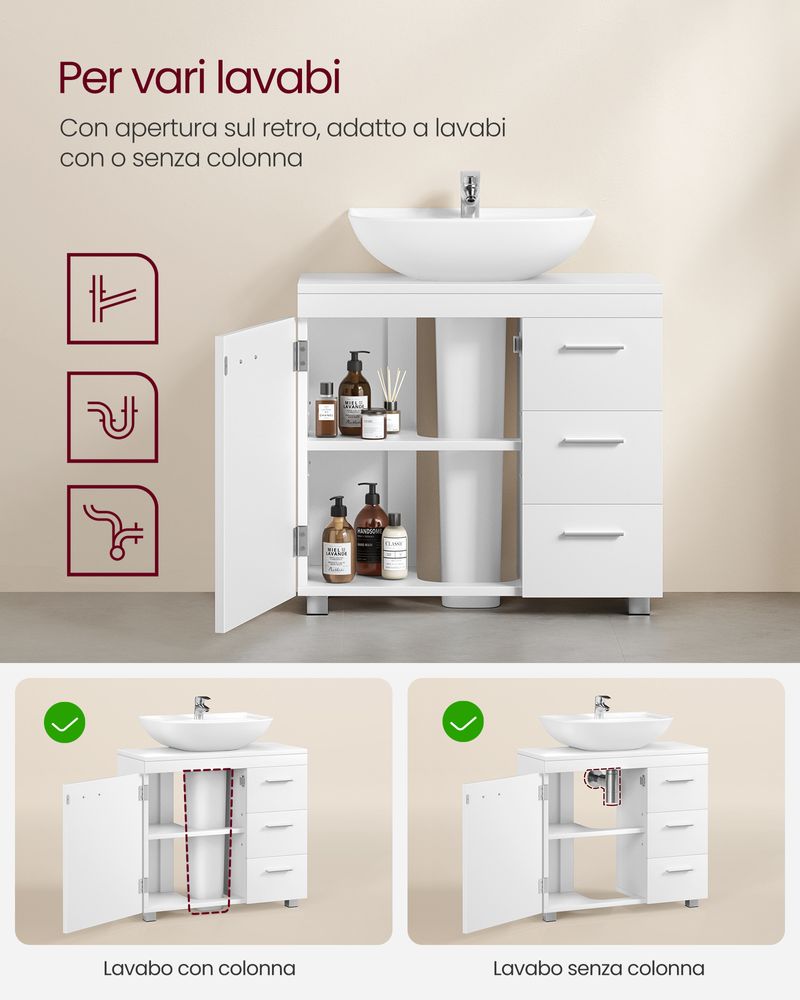 Ideal Standard T4320Y1 CONCA mobile sottolavabo sospeso L.120 H.55 P.37 cm, con 1 cassetto interno, interno colore antracite, esterno colore bianco finitura opaco | Prezzi e offerte su