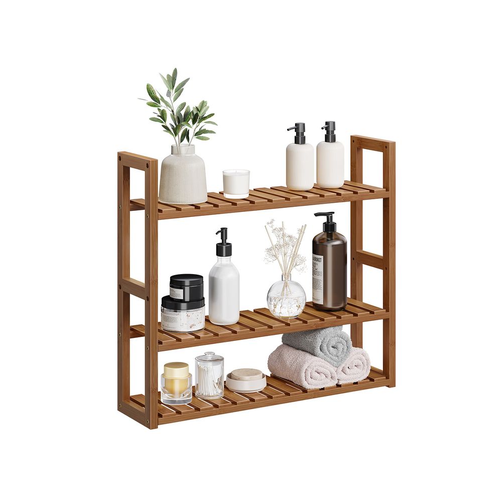 STORAGESOLUTIONS - Scaffale Da Bagno Con 3 Ripiani, Bambù, Scaffale Per