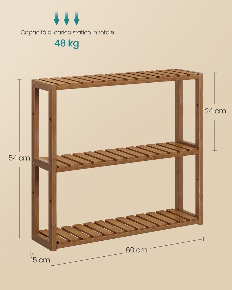 Scaffale 35x145 cm in bambù Zarak
