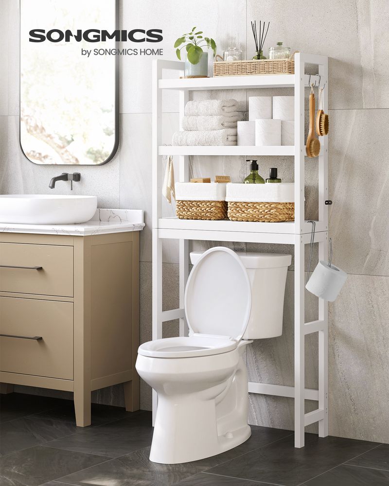 Mobile A Parete Bagno SucceBuy, 2 Ante E Ripiano Regolabile, Armadietto Medicinale Sopra Il Water Mobile Appeso Con Scomparto Aperto