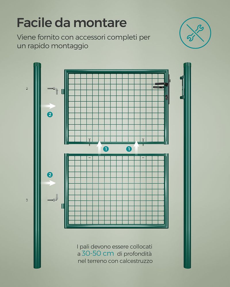 Ecosoul - Cancelletto Rotondo Per Tralicci In Ferro Arrugginito, Larghezza 63 Cm, Decorazione Da Giardino Per Arbusti E Piante