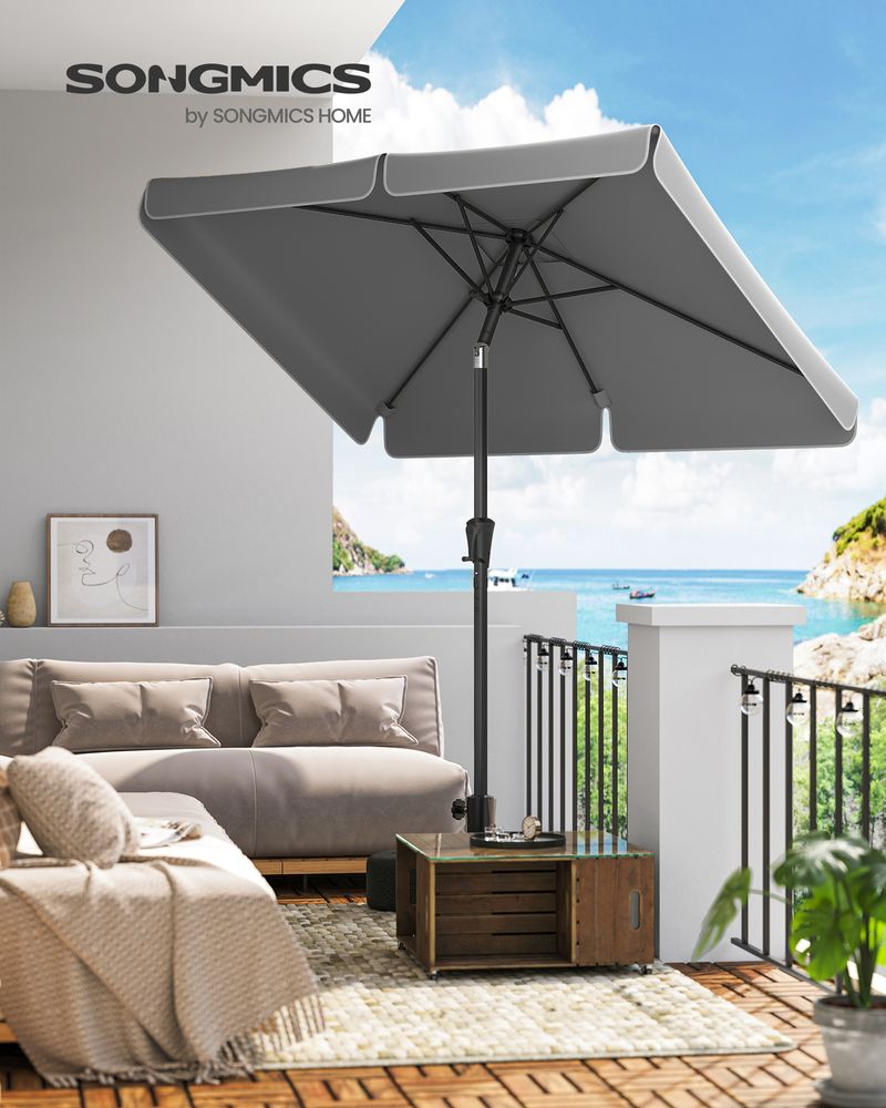 Ombrellone Da Balcone SONGMICS 200x125cm - Regolabile, UPF 50+, Inclinabile, Arancione - Foto 12