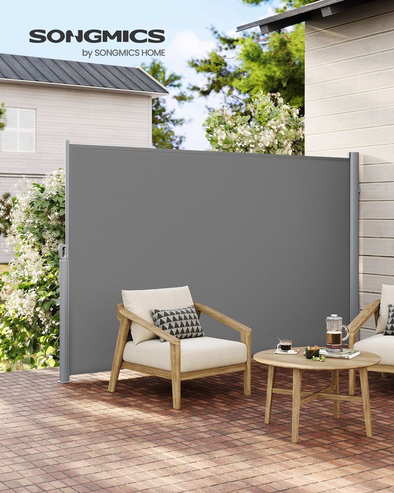 Tenda Da Sole Avvolgibile Manuale Tidyard - Tessuto Poliestere Con Rivestimento PA, Per Balcone, Giardino, Patio