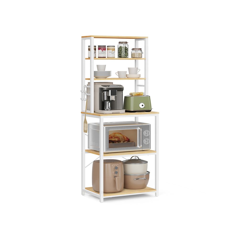 Scaffale Microonde A 3 Livelli Regolabile 40-64cm | Con Ganci - Organizza La Tua Cucina - Foto 2