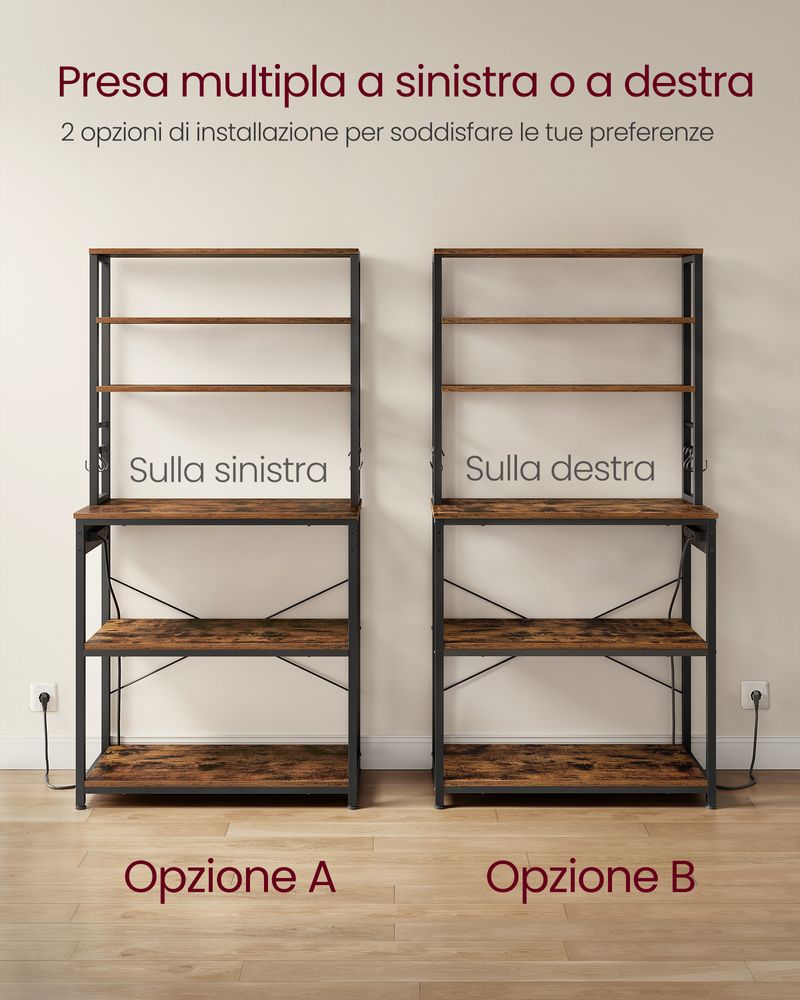 Scaffale Cucina Bestier – 5 Livelli, 8 Ganci, Struttura In Acciaio, Sottile E Salvaspazio, Colore Nero