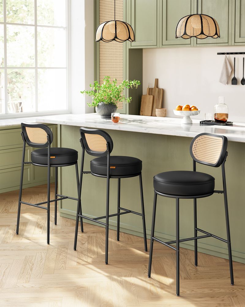 Set Di 4 Sgabelli Da Bar, Eleganti Sgabelli Da Bancone, Sedie Da Cucina Con Poggiapiedi Schienale Sedie Da Pranzo Regolabili In Altezza Girevoli Per Bar Cucina E Casa 73745929