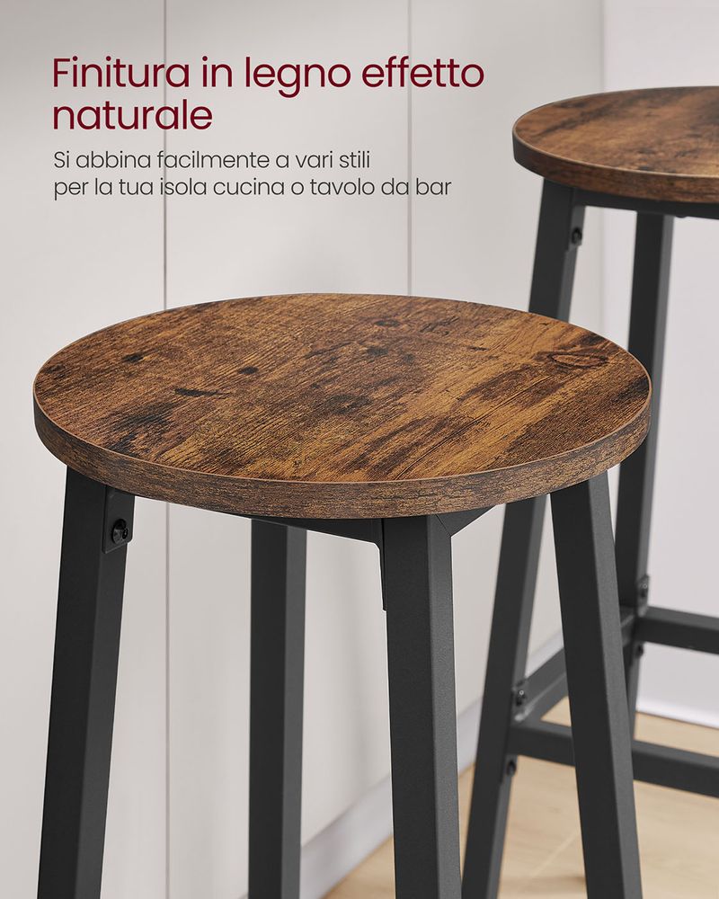 Legno Sgabelli Da Bar E Cucina Sgabello Alto VASAGLE LBT015B02-Set