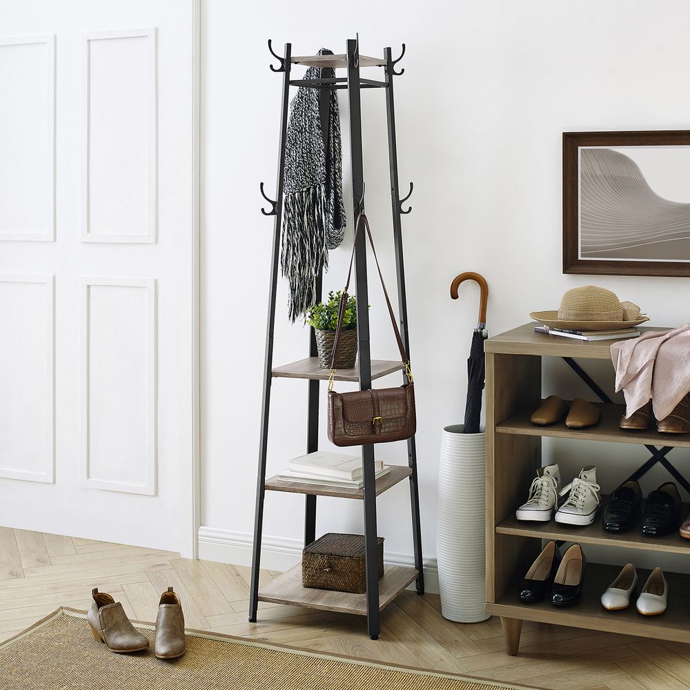 Pannello moderno appendiabiti da ingresso con ripiano in legno h 84 cm