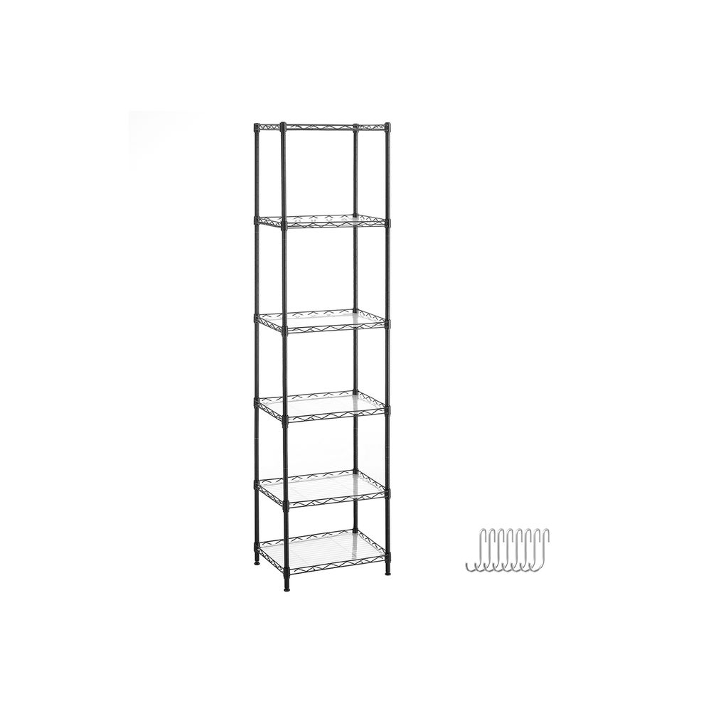 Scaffale Metallico Sakugi 6 Ripiani | 45,7x30,5x177,8 Cm | Portata 45kg/Ripiano | Piedini Regolabili | Nero - 5