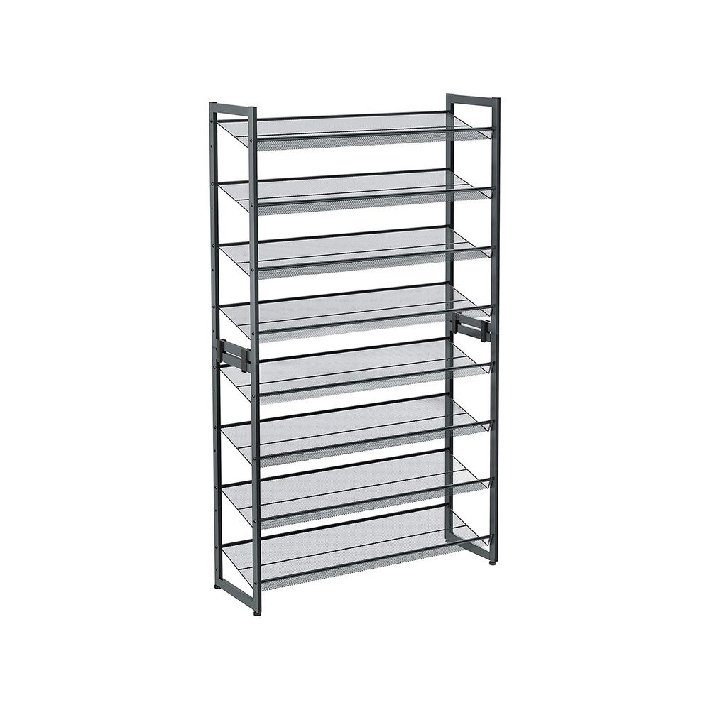 SONGMICS Scarpiera A 4 Ripiani, Scaffale Portascarpe, Organizzatore In Metallo, Per 8-12 Paia Di Scarpe, Impilabile, Corridoio, Soggiorno, Camera Da Letto, 30 X 68 X 75 Cm, Nero LSA204B01