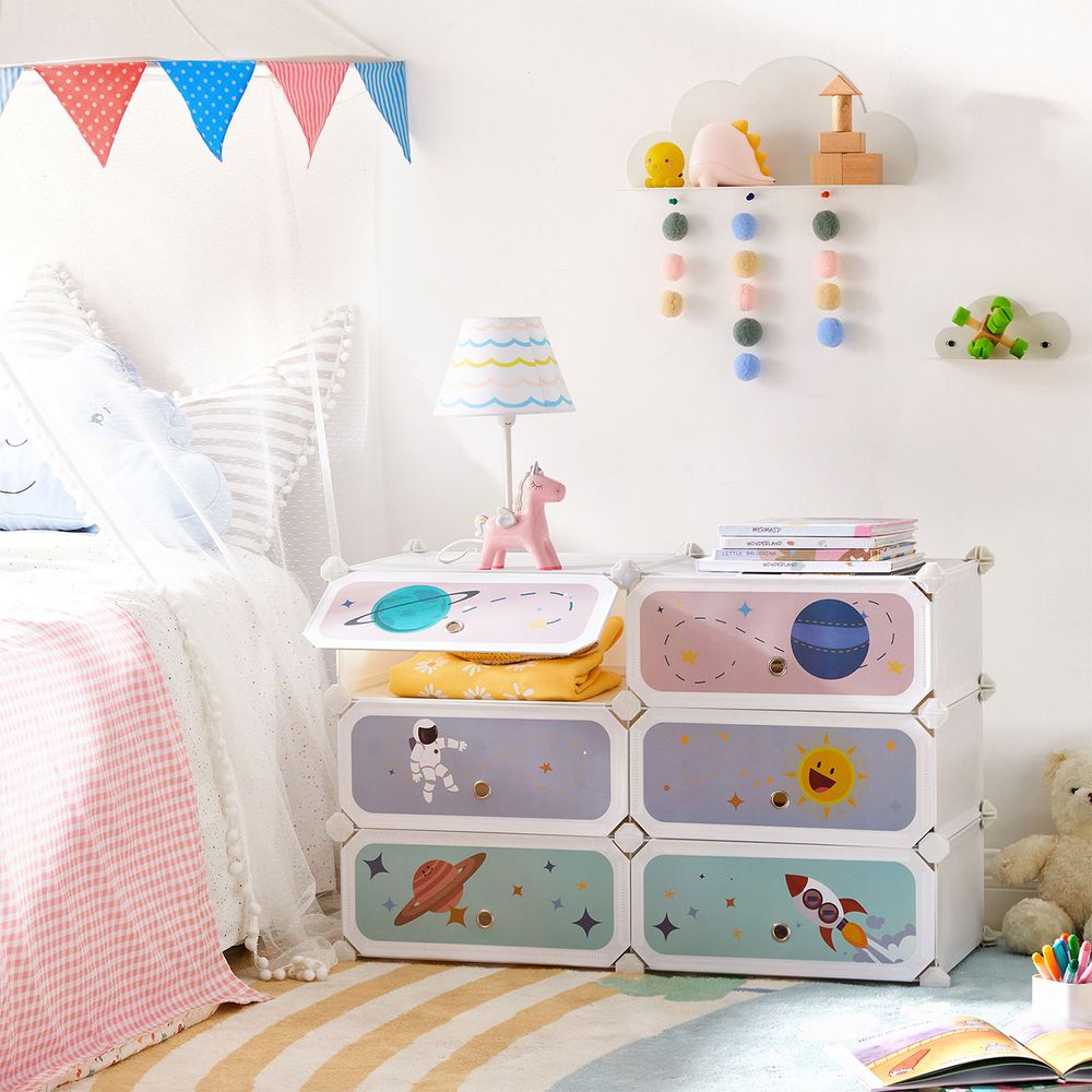 Scarpiera Assemblabile 2 Pezzi Per Bambini 4 Ripiani, 47x19x46cm, In ABS E Alluminio, Blu E Rosa