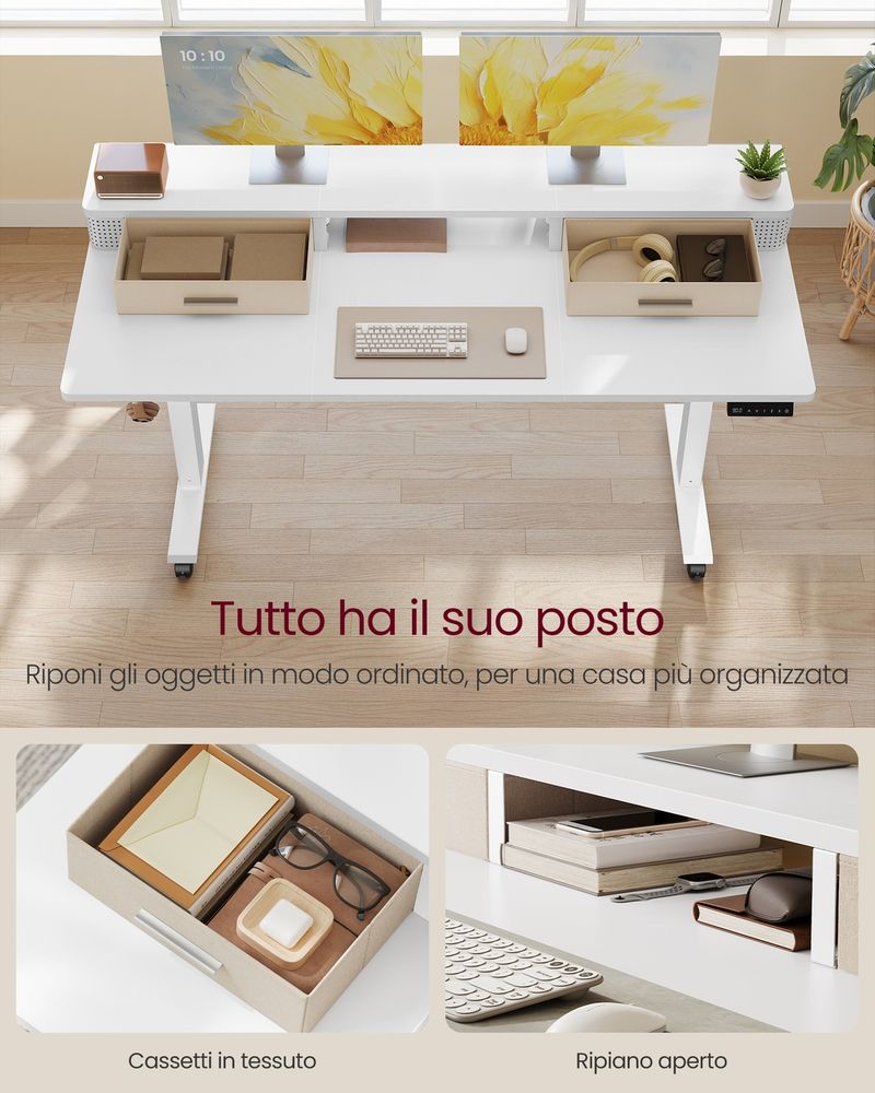 Homall Scrivania elettrica regolabile in altezza, tavolo regolabile in