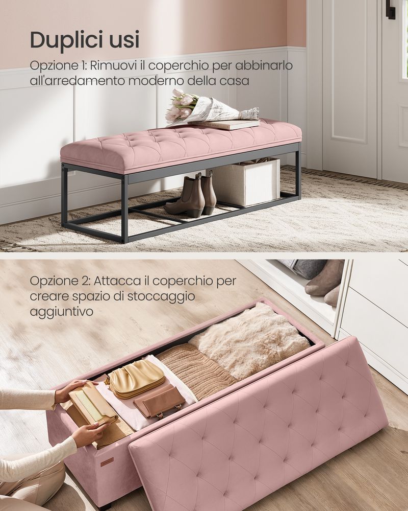 Poggiapiedi Con Storage Pouf Contenitore SONGMICS 41cm