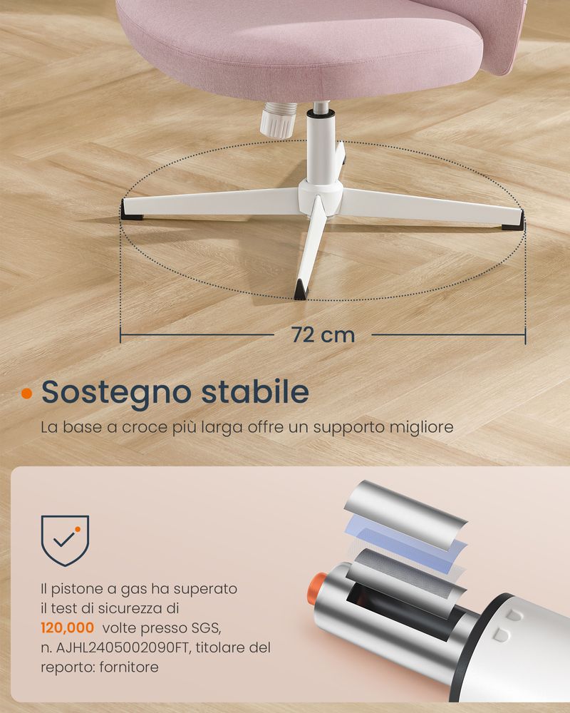 IDIMEX Sedia Ufficio Girevole TODI Blu – Ergonomica In Rete, Regolabile In Altezza, Portata 100 Kg, Base A Croce - 4