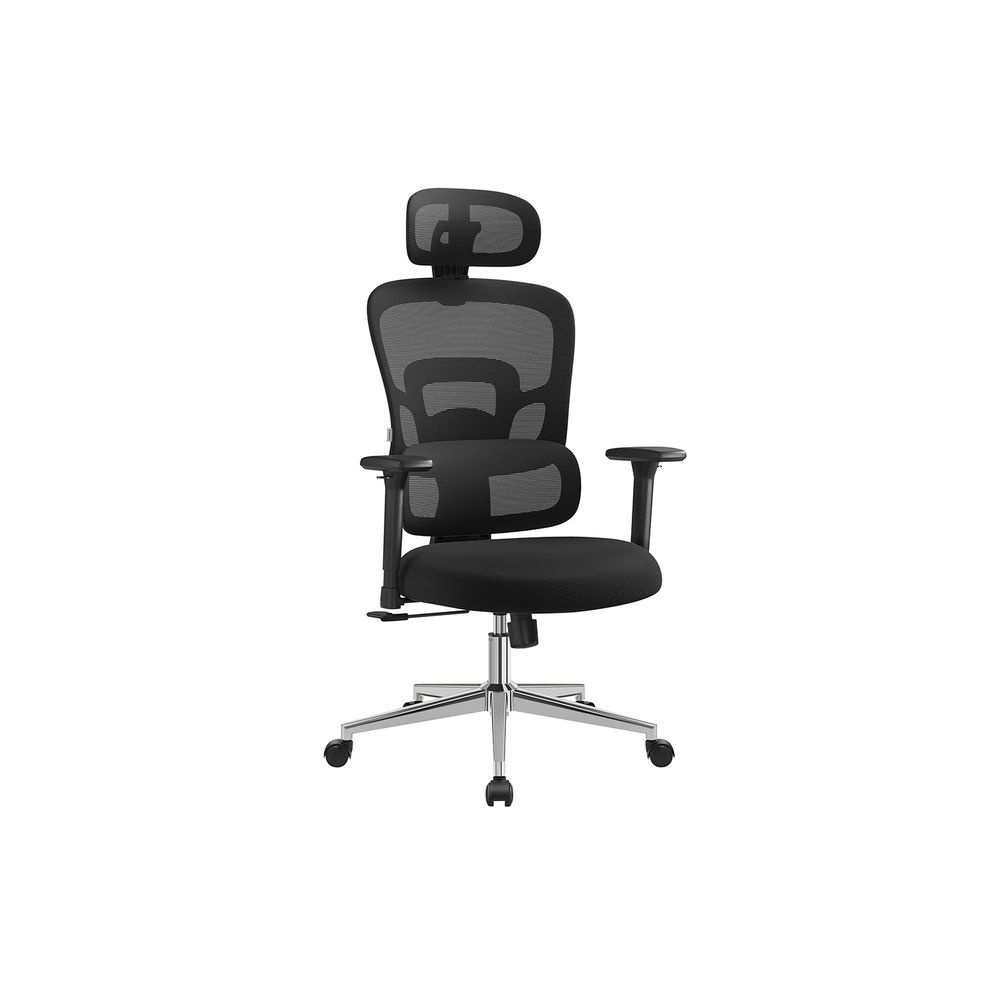 Sedia Ufficio Ergonomica In Rete Con Schienale Alto, Supporto Lombare E Braccioli 3D