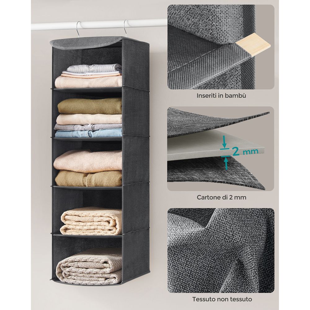 Beenle-Icey Confezione da 2 organizer per scarpe, 10 tasche, da appendere, salvaspazio, in tessuto non tessuto, per scarpe da ginnastica, vestiti, cappelli, borse, per camera da letto, armadi