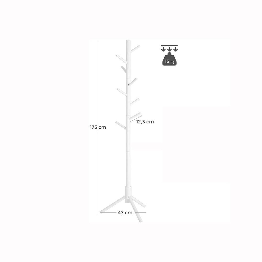 Appendiabiti estensibile in legno 10 posti bianco - cm.32x79