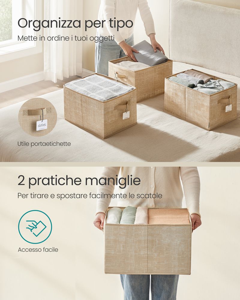 Puricon Set di 13 scatole portaoggetti in tessuto, organizer per cassetti, per vestiti