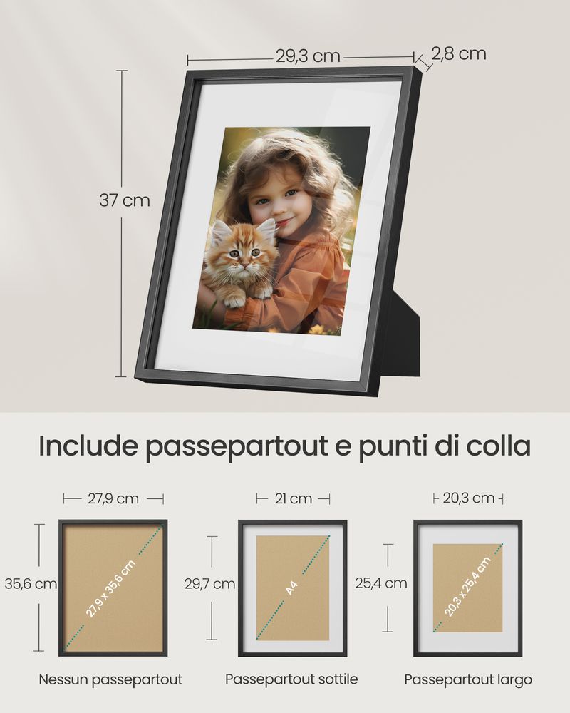 Cornice INSPIRE Milo, bianco misure 26.5 x 15 cm per 2 fotografie | Leroy Merlin
