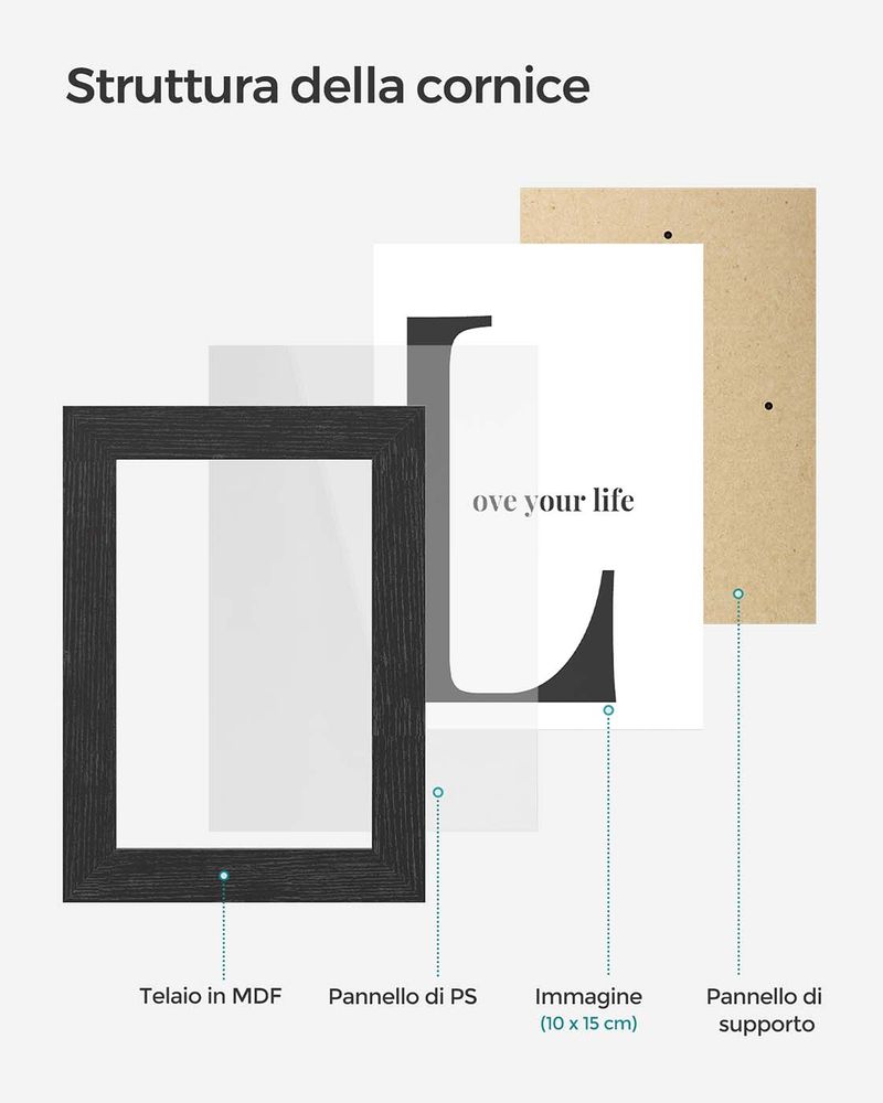 Orchroma 010-XJXK-LovingMemory – Portacornice Da Tavolo E Parete, Design Elegante Per Esporre Le Tue Foto