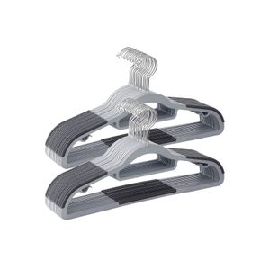 Grucce In Velluto Antiscivolo Con Pinze Gommate – Set 10 Pezzi Beige, 36 Cm, Salvaspazio, Made In Italy, Portata 3,5 Kg