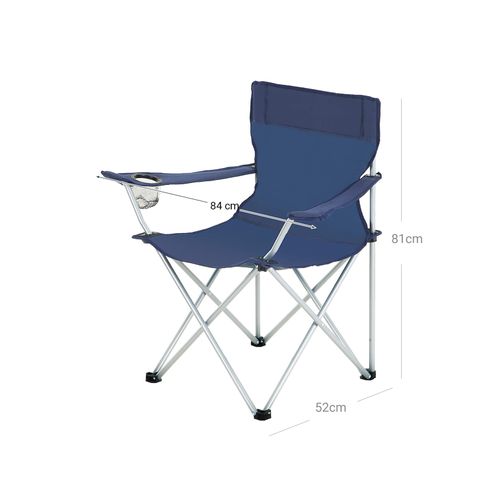 Set 2x Sedia da campeggio alta spalliera sedia pieghevole sedia regia pescatore sedia sedia da giardino NUOVO 