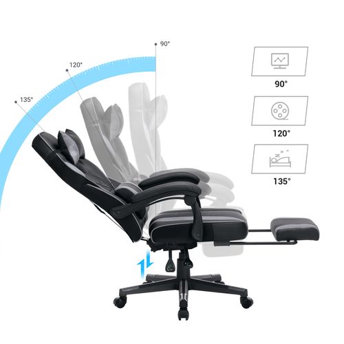Sedia da Ufficio con poggiapiedi ergonomica Colore: Nero/Blu/Rosso/Arancione Nero/Rosso MALATEC 8978 