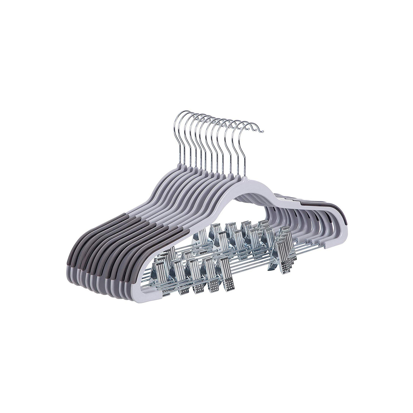 Grucce Per Pantaloni In Legno Con Mollette - Set Da 8, Antiscivolo, Ganci Girevoli, Naturale - Foto 11