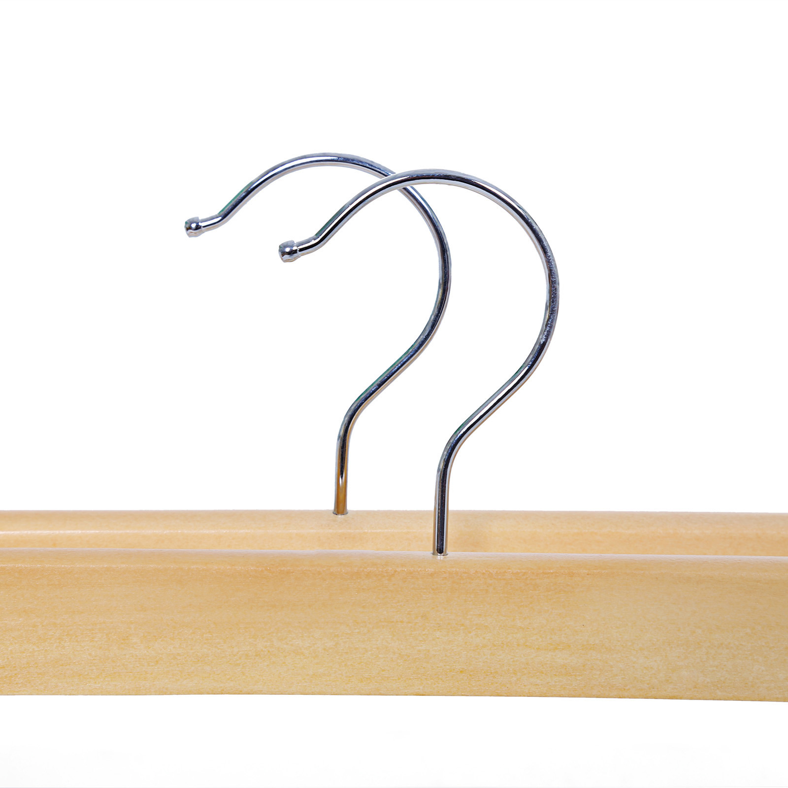 Set 8 Grucce Legno Per Abiti Eleganti - Con Barra Appendi Pantaloni - Marrone