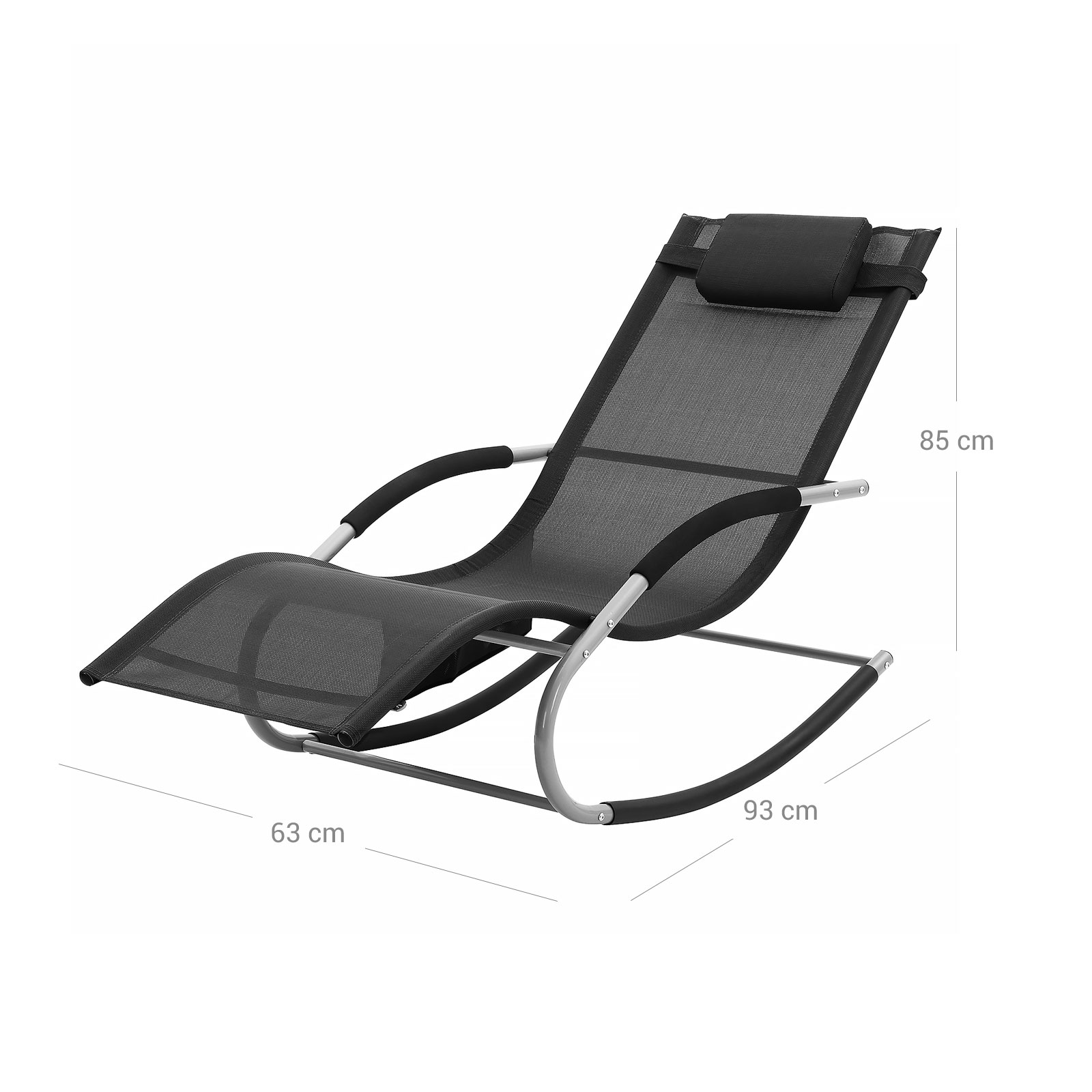 Sedia Sdraio A Dondolo Outsunny - Reclinabile Con Portabicchieri Per Giardino - Foto 4