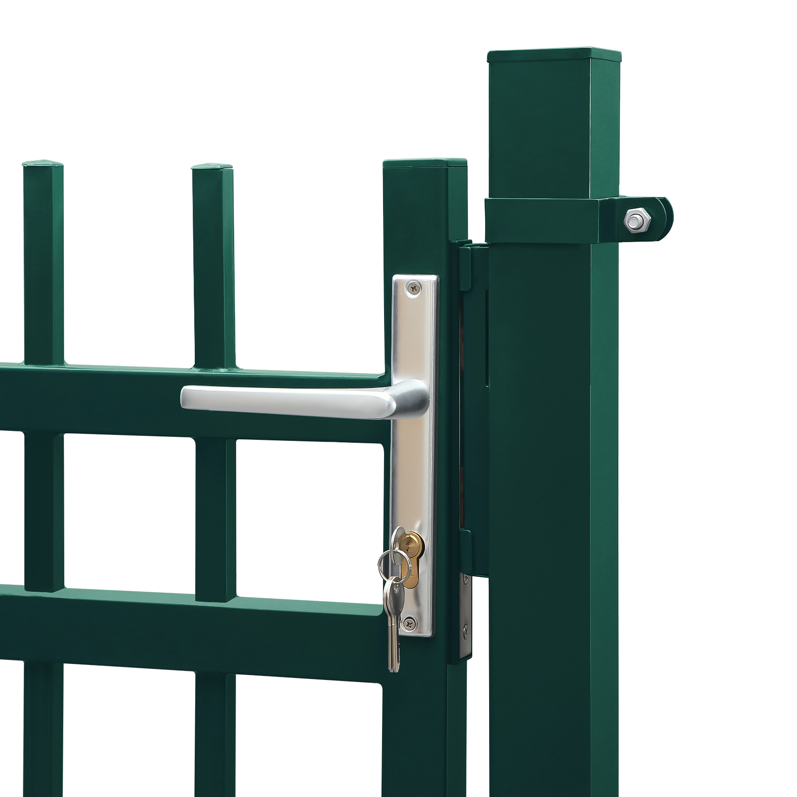 Cancello Da Giardino Verde 125x100 Cm Con Serratura | Recinzione A Griglia