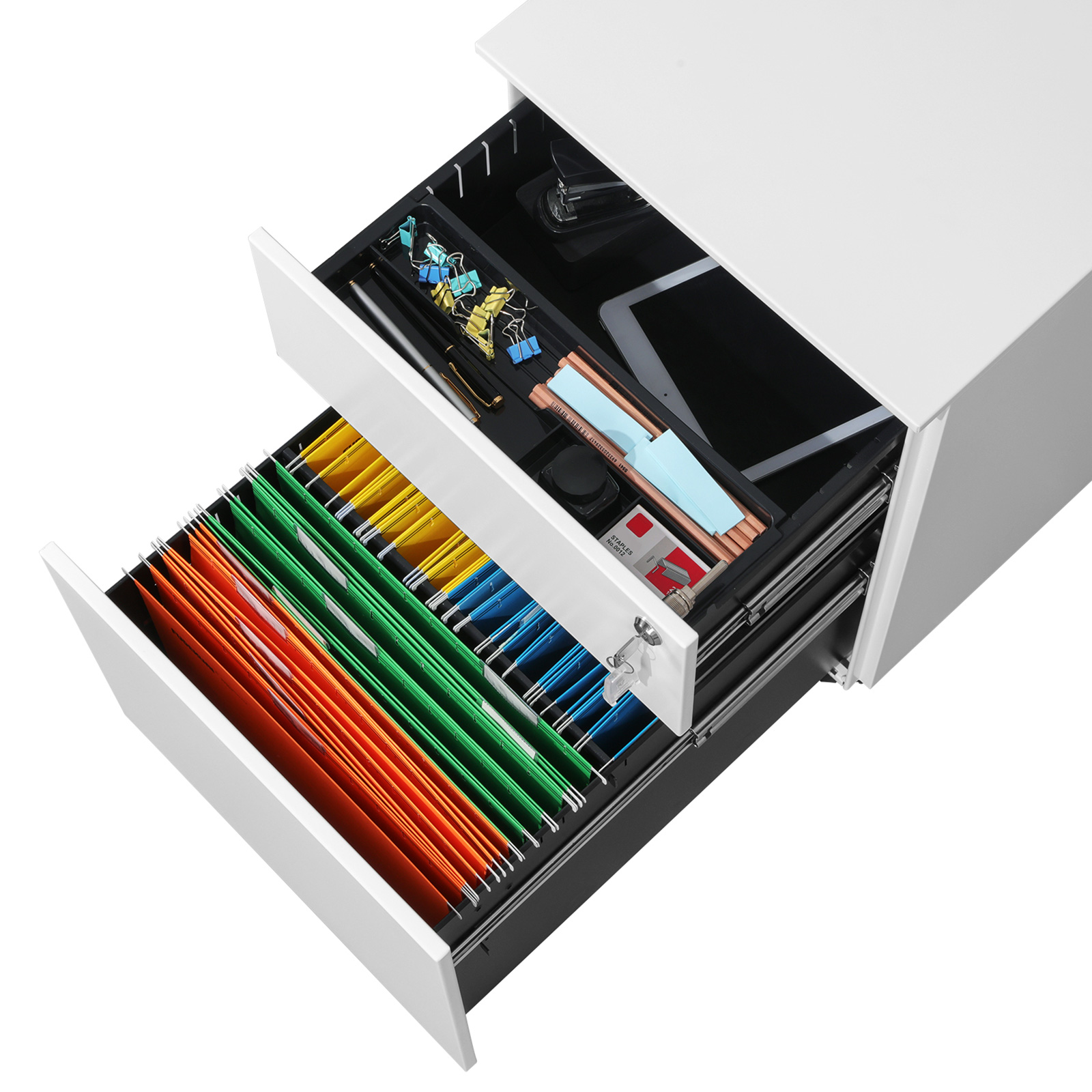 Cassettiera Legno 40x60x45 Cm Con 3 Cassetti - Design Moderno In Faggio - Con Ruote