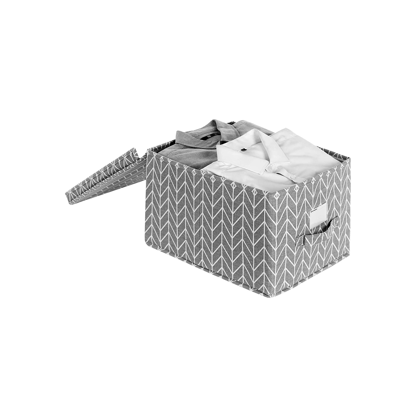 Scatole Portaoggetti SONGMICS - Set Di 3, Con Coperchio, Manici In Cotone, Grigio | 38x25x25 Cm - Foto 7